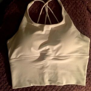 SOLD White criss cross strap cutout bra size M